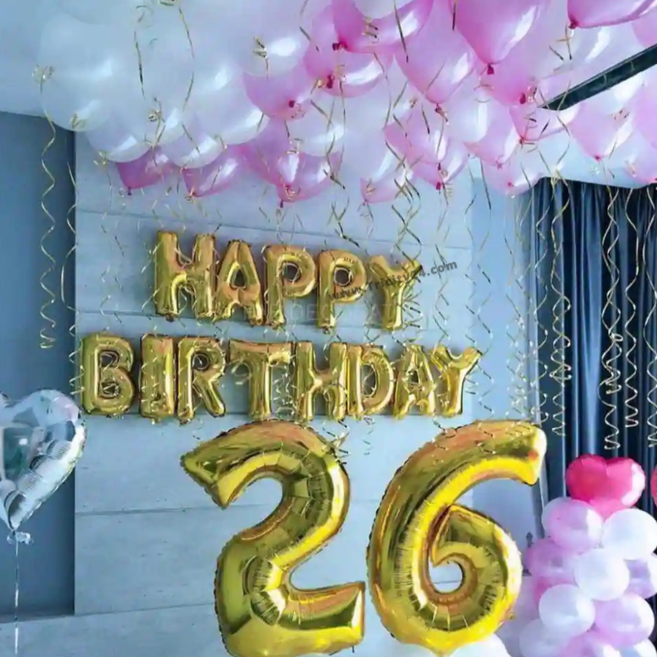 Happy 26th Birthday Pink and White Party Decoration (P23). – Tricity 24